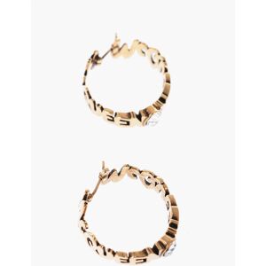 Alexander McQueen Golden-Effect Hoop Earrings with Central Jewel size Unica - Female