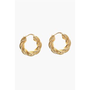 Bottega Veneta Golden- Effect Silver PILLAR TWISTED Hoop Earrings size Unica - Female
