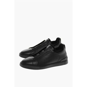 Ermenegildo Zegna Textured Leather TRIPLE STITCH Low-Top Sneakers with Faux Fu size 10 - Male