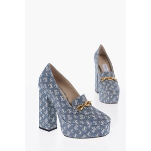 Jimmy Choo Denim DIAMOND TILDA Pumps with All-Over Monogram and Golden size 36 - Female