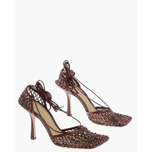 Bottega Veneta Fishnet Sandals With Rhinestones Heel 10 cm size 36,5 - Female