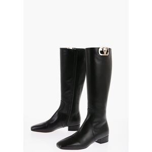 Valentino Leather Boots With Logo detail size 39 - Female