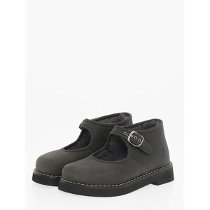 Maison Margiela MM22 Suede Closed Mary Jane loafers with Cut-Out Details and size 35 - Female