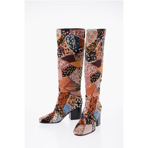 Christian Dior Patchwirk Effect Embroidery DIORAGE Knee-High Boots Heel 7 c size 38 - Female