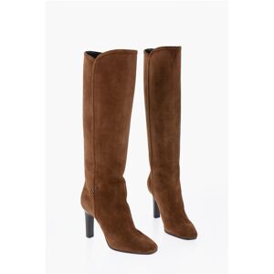 Saint Laurent Suede Knee-High Boots Heel 8 cm size 35,5 - Female