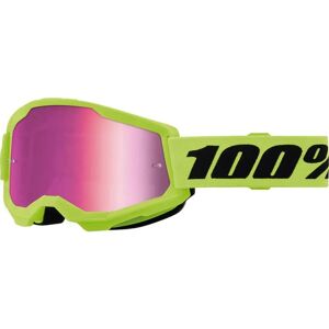 100percent Strata 2 Sunglasses Neon Yellow Mirror Pink Lens/CAT3 unisex 100percent Strata 2 Sunglasses Neon Yellow Mirror Pink Lens/CAT3 unisex
