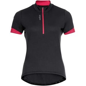 Odlo Essential Short Sleeve Jersey Black / Paradise Pink XS Women Odlo Essential Short Sleeve Jersey Black / Paradise Pink XS Women
