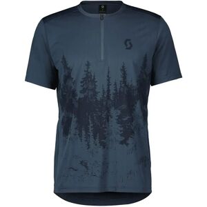 Scott Trail Flow Zip Short Sleeve Enduro Jersey Metal Blue / Dark Blue S male Scott Trail Flow Zip Short Sleeve Enduro Jersey Metal Blue / Dark Blue S male