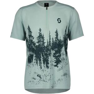 Scott Trail Flow Zip Short Sleeve Enduro Jersey Mineral Green / Aruba Green S Men Scott Trail Flow Zip Short Sleeve Enduro Jersey Mineral Green / Aruba Green S Men