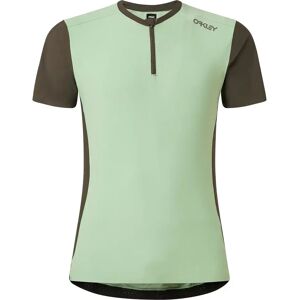 Oakley Apparel Point To Point 1/4 Zip Short Sleeve Jersey New Dark Brush / New Jade XS Men Oakley Apparel Point To Point 1/4 Zip Short Sleeve Jersey New Dark Brush / New Jade XS Men