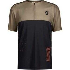 Scott Trail Vertic Zip Short Sleeve Jersey Toast Beige / Black L male Scott Trail Vertic Zip Short Sleeve Jersey Toast Beige / Black L male