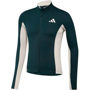 adidas Tempo 3-Stripes Longsleeve Cycling Jersey - Mens - Green adidas Tempo 3-Stripes Longsleeve Cycling Jersey - Mens - Green