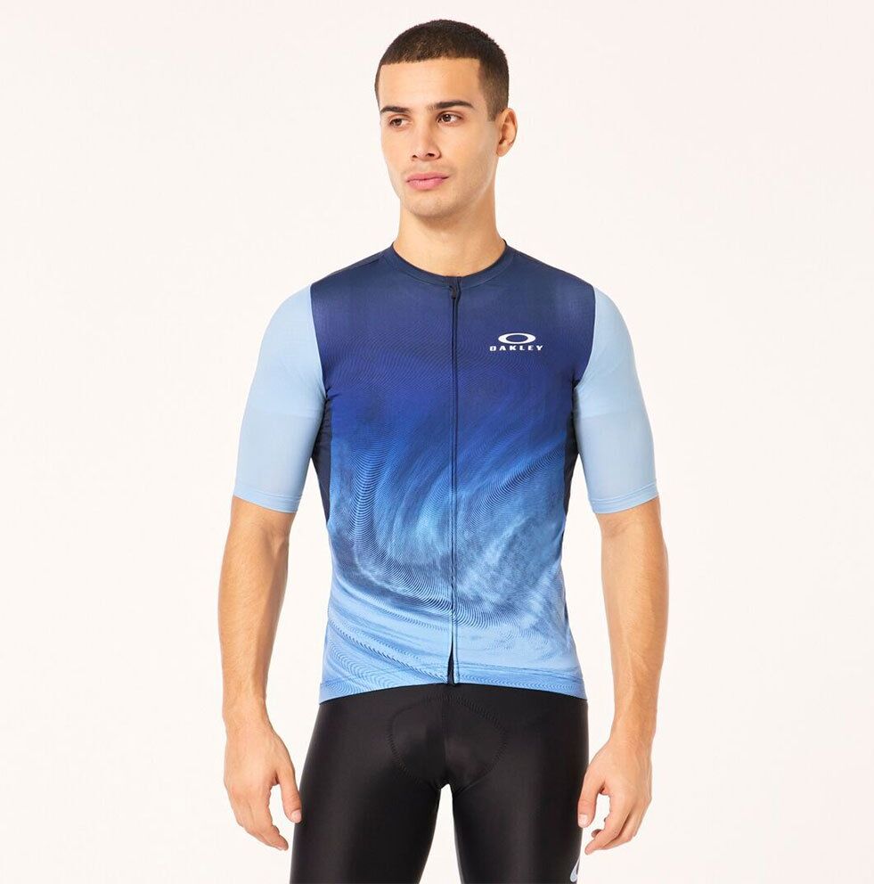 Oakley Apparel Endurance Dazzle Camo Short Sleeve Jersey Gradient Swirl Blue / Light Blue XS Men