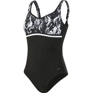 Speedo Contourluxe Printed Swimsuit Black / White UK 42 Women Speedo Contourluxe Printed Swimsuit Black / White UK 42 Women