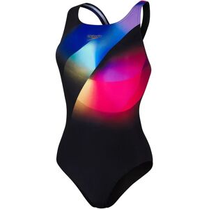 Speedo Placement Digital Powerback Swimsuit Black / Violet / Diva / Pool / Mango UK 30 Women Speedo Placement Digital Powerback Swimsuit Black / Violet / Diva / Pool / Mango UK 30 Women
