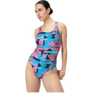Speedo Allover Digital Powerback Swimsuit Siren Red / Picton Blue UK 30 Women Speedo Allover Digital Powerback Swimsuit Siren Red / Picton Blue UK 30 Women