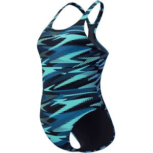Speedo Hyperboom Allover Medalist Swimsuit Dark Teal UK 32 Women Speedo Hyperboom Allover Medalist Swimsuit Dark Teal UK 32 Women