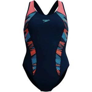 Speedo Placement Laneback Swimsuit Zoom Boom Placement / True Navy UK 34 Women Speedo Placement Laneback Swimsuit Zoom Boom Placement / True Navy UK 34 Women