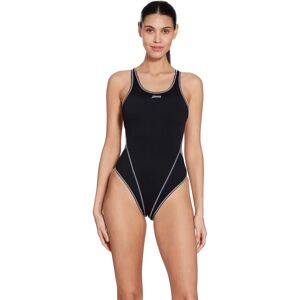 Zoggs Melbourne Haxback Swimsuit Black / White 32 Women Zoggs Melbourne Haxback Swimsuit Black / White 32 Women