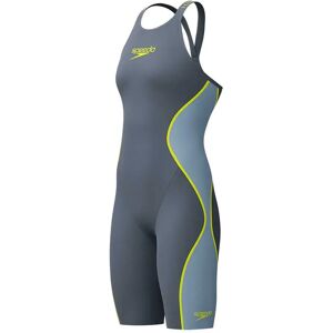 Speedo Fastskin Lzr Pure Intent 2.0 Closedback Swimsuit Grey Lead / Acadia Blue / Hyper Yellow UK 22 Women Speedo Fastskin Lzr Pure Intent 2.0 Closedback Swimsuit Grey Lead / Acadia Blue / Hyper Yellow UK 22 Women