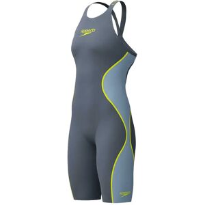 Speedo Fastskin Lzr Pure Intent 2.0 Openback Swimsuit Grey Lead / Acadia Blue / Hyper Yellow UK 26 Women Speedo Fastskin Lzr Pure Intent 2.0 Openback Swimsuit Grey Lead / Acadia Blue / Hyper Yellow UK 26 Women