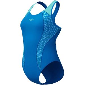 Speedo Placement Laneback Swimsuit Lagoon Blue UK 34 Women Speedo Placement Laneback Swimsuit Lagoon Blue UK 34 Women