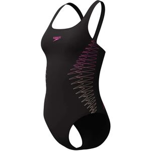Speedo Placement Muscleback Swimsuit Anthracite UK 38 Women Speedo Placement Muscleback Swimsuit Anthracite UK 38 Women