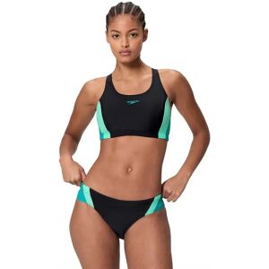 Speedo Colourblock Splice 2.0 Bikini Anthracite / Mayan Blue UK 36 Women Speedo Colourblock Splice 2.0 Bikini Anthracite / Mayan Blue UK 36 Women