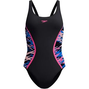Speedo Hyperboom Splice Muscleback Swimsuit Anthracite / Margarita Pink UK 34 Women Speedo Hyperboom Splice Muscleback Swimsuit Anthracite / Margarita Pink UK 34 Women
