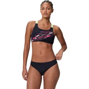 Speedo Medley Logo V-back Bikini Anthracite / Pale Clover UK 36 Women Speedo Medley Logo V-back Bikini Anthracite / Pale Clover UK 36 Women