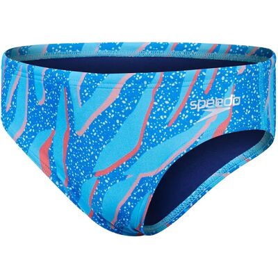 Speedo Allover 6.5cm Swimming Brief Punch Blue / Picton Blue / Siren Red 13-14 Years Boys Speedo Allover 6.5cm Swimming Brief Punch Blue / Picton Blue / Siren Red 13-14 Years Boys