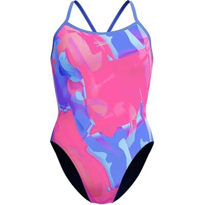 Speedo Placement Digital Turnback Swimsuit Multi Tide / Diva UK 38 Women Speedo Placement Digital Turnback Swimsuit Multi Tide / Diva UK 38 Women