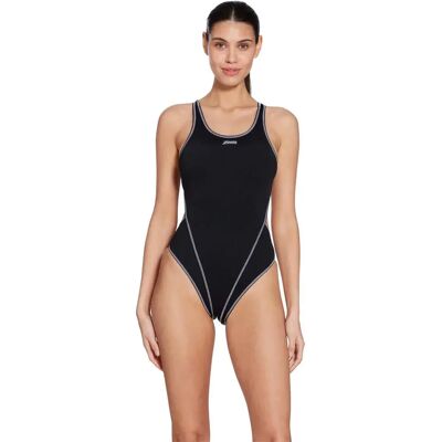Zoggs Melbourne Haxback Swimsuit Black / White 38 Women Zoggs Melbourne Haxback Swimsuit Black / White 38 Women