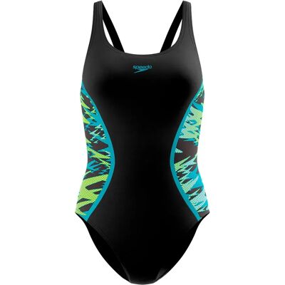 Speedo Hyperboom Splice Muscleback Swimsuit Anthracite / Hyper Teal 34 Women Speedo Hyperboom Splice Muscleback Swimsuit Anthracite / Hyper Teal 34 Women