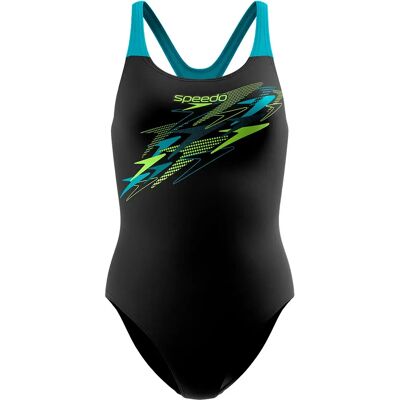 Speedo Medley Logo Medalist Swimsuit Hyper Teal / Citrus Green 34 Women Speedo Medley Logo Medalist Swimsuit Hyper Teal / Citrus Green 34 Women