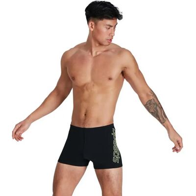 Speedo Boom Logo Placement Swimming Boxer Black / Bright Zest UK 38 Men Speedo Boom Logo Placement Swimming Boxer Black / Bright Zest UK 38 Men