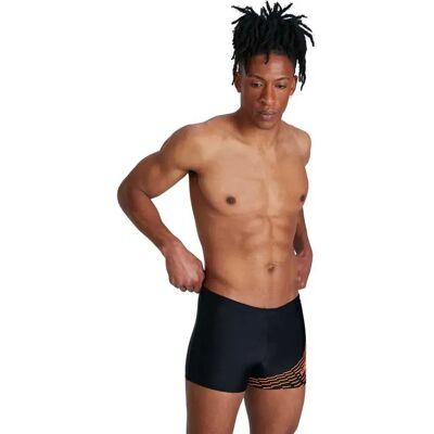Speedo Medley Logo Swimming Boxer Black / Papaya Punch UK 32 Men Speedo Medley Logo Swimming Boxer Black / Papaya Punch UK 32 Men