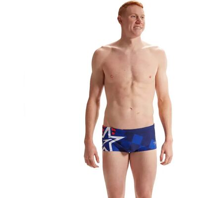 Speedo Placement Digital 17 Cm Swimming Brief Cerulean Blue / True Cobalt / Watermelon / White UK 28 Men Speedo Placement Digital 17 Cm Swimming Brief Cerulean Blue / True Cobalt / Watermelon / White UK 28 Men