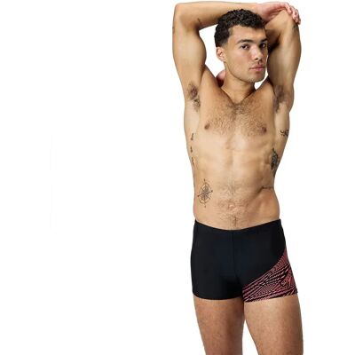 Speedo Medley Logo Swimming Boxer Black / Coral Sands UK 36 Men Speedo Medley Logo Swimming Boxer Black / Coral Sands UK 36 Men