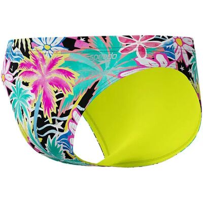 Speedo Ml Printed Swimming Brief Tropicana / Anthracite UK 32 Men Speedo Ml Printed Swimming Brief Tropicana / Anthracite UK 32 Men