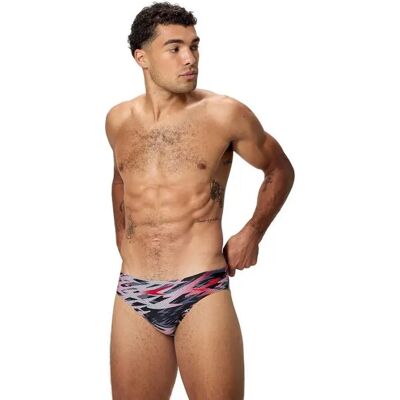 Speedo Hyperboom Print 2.5in Swimming Brief Anthracite / High Risk Red UK 30 Men Speedo Hyperboom Print 2.5in Swimming Brief Anthracite / High Risk Red UK 30 Men