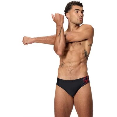Speedo Medly Logo 3.5in Swimming Brief Anthracite / High Risk Red UK 36 Men Speedo Medly Logo 3.5in Swimming Brief Anthracite / High Risk Red UK 36 Men