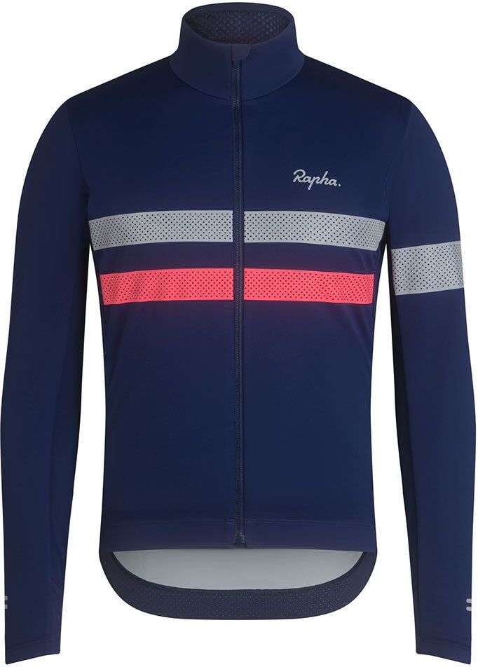 Rapha Brevet Gore-tex Infinium Long Sleeve Jersey Navy / Hi-Vis Pink M Men