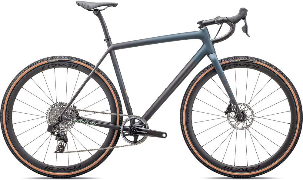 Specialized Crux Pro Force Xplr Etap Axs 2025 Gravel Bike Satin Carbon / Deep Lake Metallic / Smoke / White Sage Metallic 54 unisex