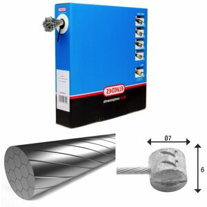 Elvedes 1x19 Stainless T-nipple 7×6 Brake Cable 100 Units Silver 2000 mm unisex
