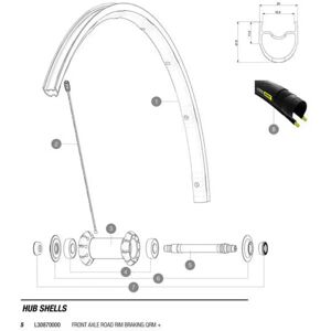 Mavic Cosmic/cxr/comete/ksyrium Pro Front Hub Axle Black One Size unisex Mavic Cosmic/cxr/comete/ksyrium Pro Front Hub Axle Black One Size unisex