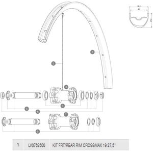 Mavic Crossmax 19 Rim Black 650B - 27.5´´ 2 unisex Mavic Crossmax 19 Rim Black 650B - 27.5´´ 2 unisex