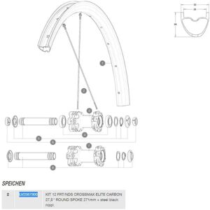 Mavic Crossmax Elite Carbon 27.5 Left Spokes 12 Units Black 271 mm unisex Mavic Crossmax Elite Carbon 27.5 Left Spokes 12 Units Black 271 mm unisex