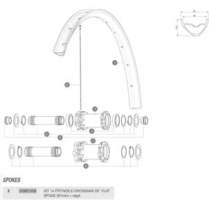 Mavic E-crossmax 29 Left Spokes 14 Units Black 301 mm unisex Mavic E-crossmax 29 Left Spokes 14 Units Black 301 mm unisex