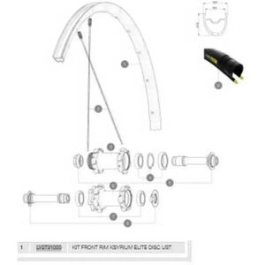 Mavic Ksyrium Elite Disc Ust Front Rim Black 700 - 28´´ 24H unisex Mavic Ksyrium Elite Disc Ust Front Rim Black 700 - 28´´ 24H unisex
